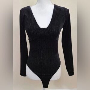 Elegant Black Long Sleeve Women's Bodysuit